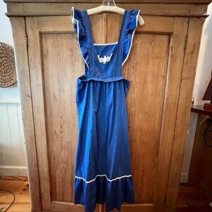 Vintage Sears, Roebuck & Co. Royal Blue/White Apron Size 14 Cotton/Polyester